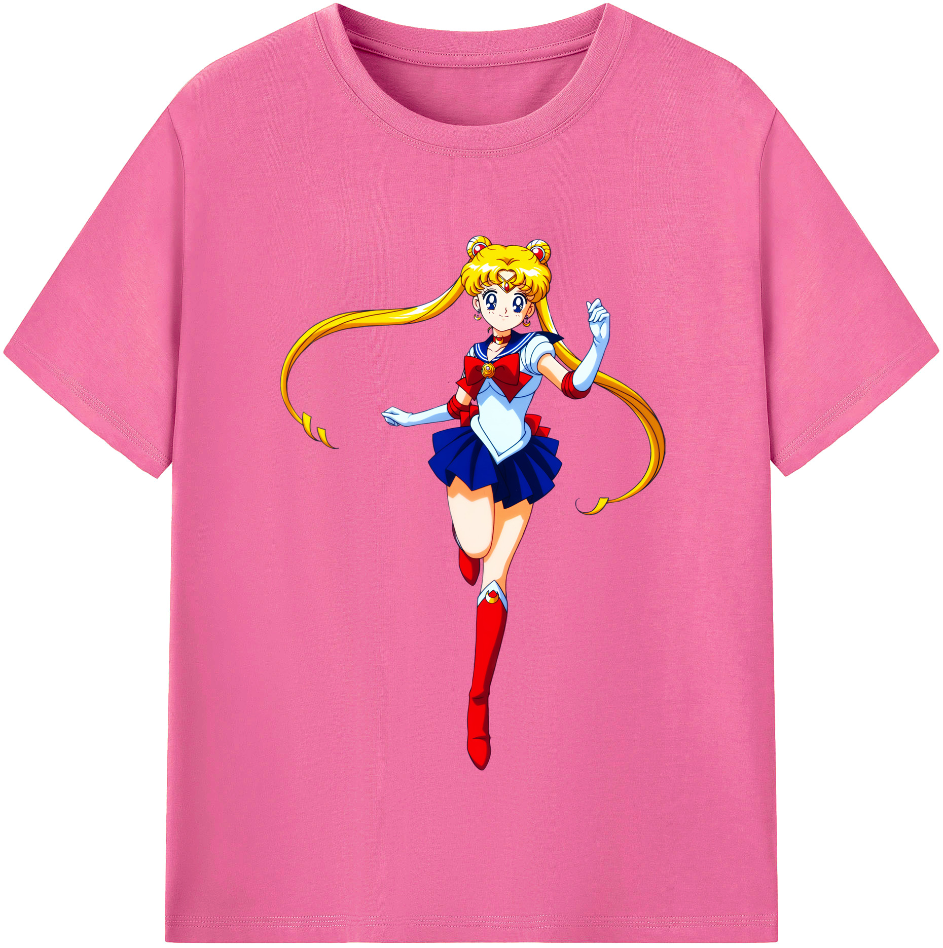 （画像用） 美少女戦士セーラームーン 月野 うさぎ つきの うさぎ Sailor Moon Tsukino Usagi レディースカジュアルプリントTシャツ（綿100％）